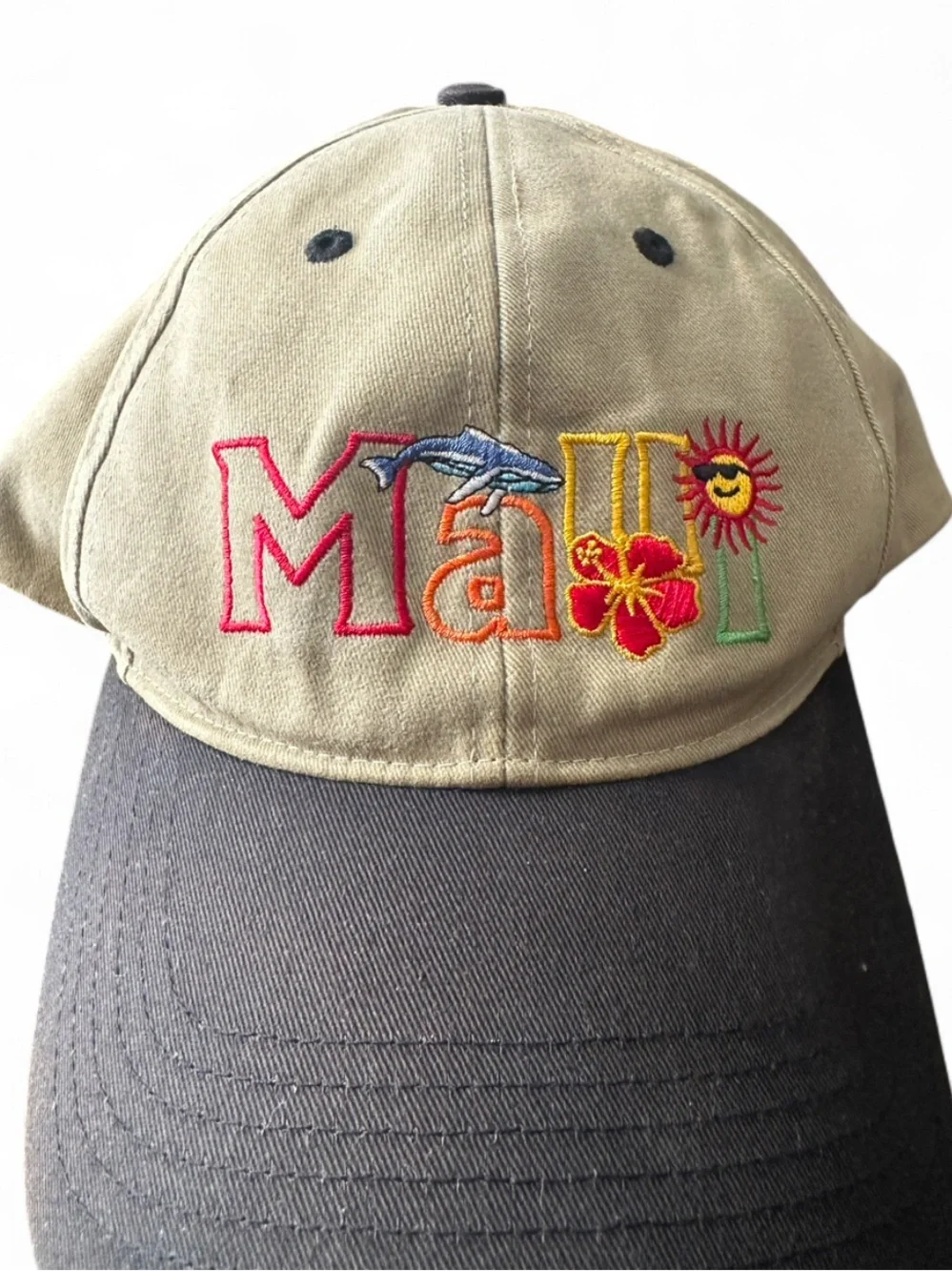 Vintage Maui, Hawaii Embroidered Tropical Snapback Baseball Cap - Picture 3 of 5